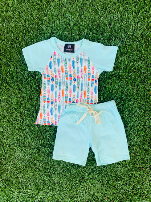 Bowtism Boys Surfs Up Shorts Set - Bowtism